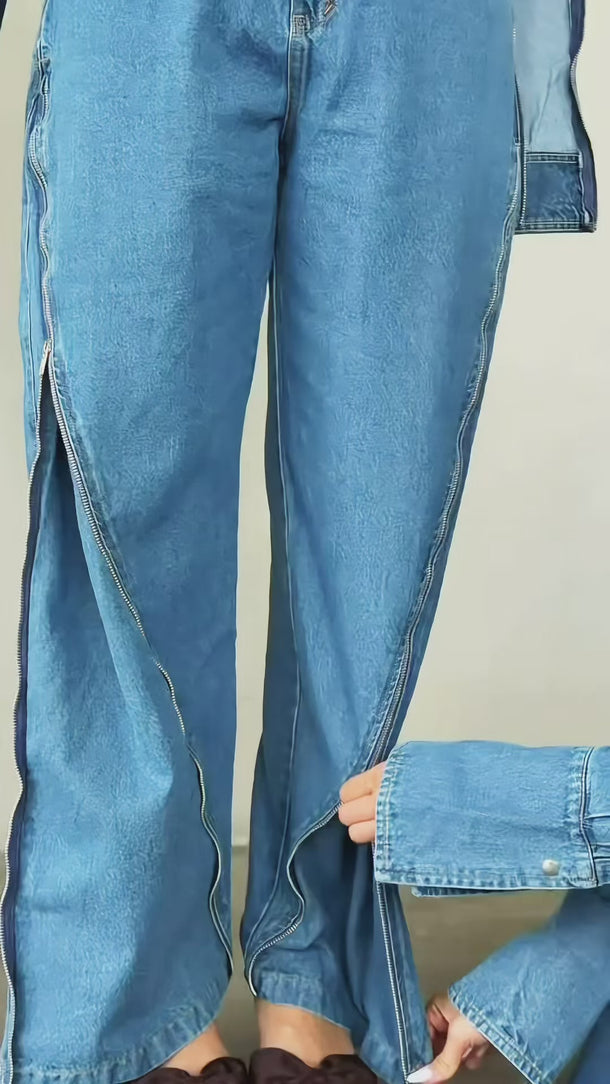 Modular Zip Denim Transformable Jeans - N SOF